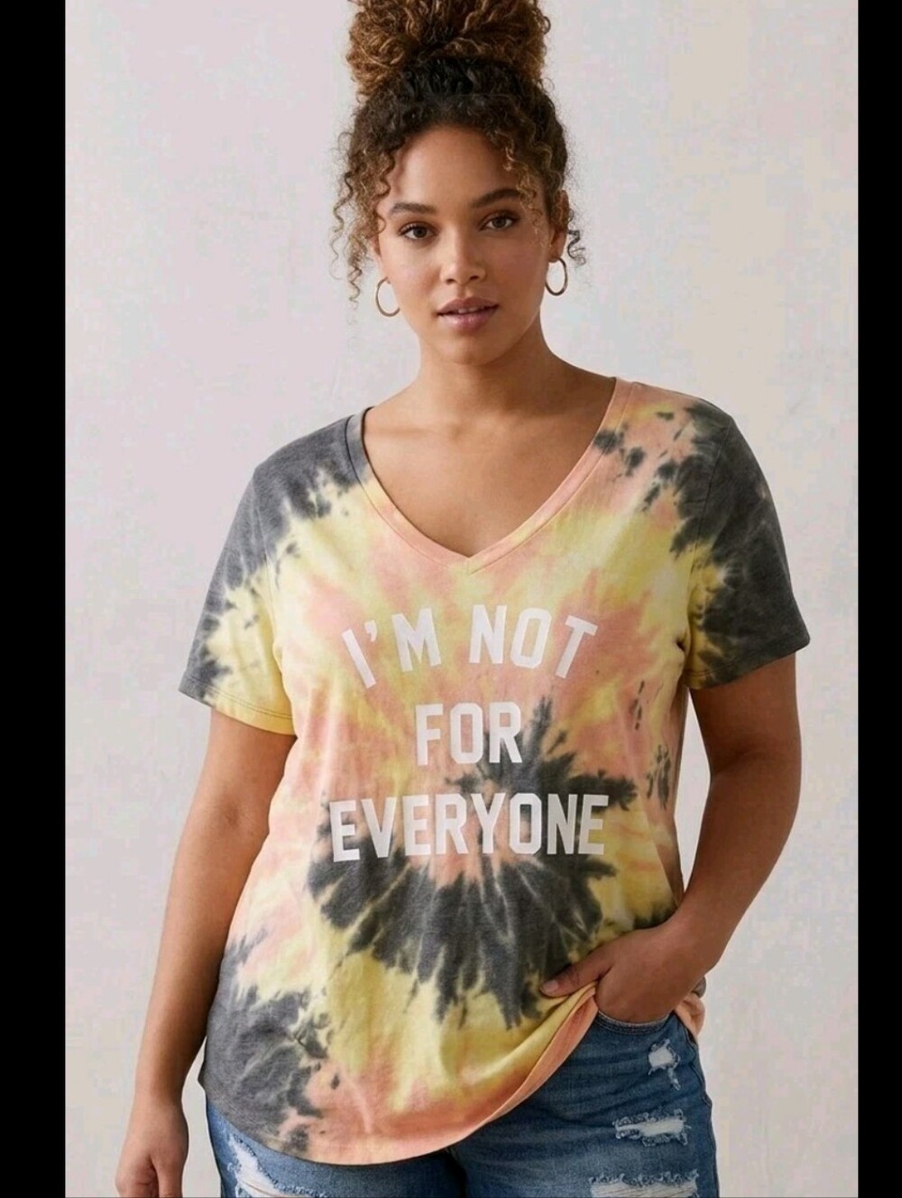 Torrid 2 Tie Dye V-neck T-shirt "I'm not for everyone"